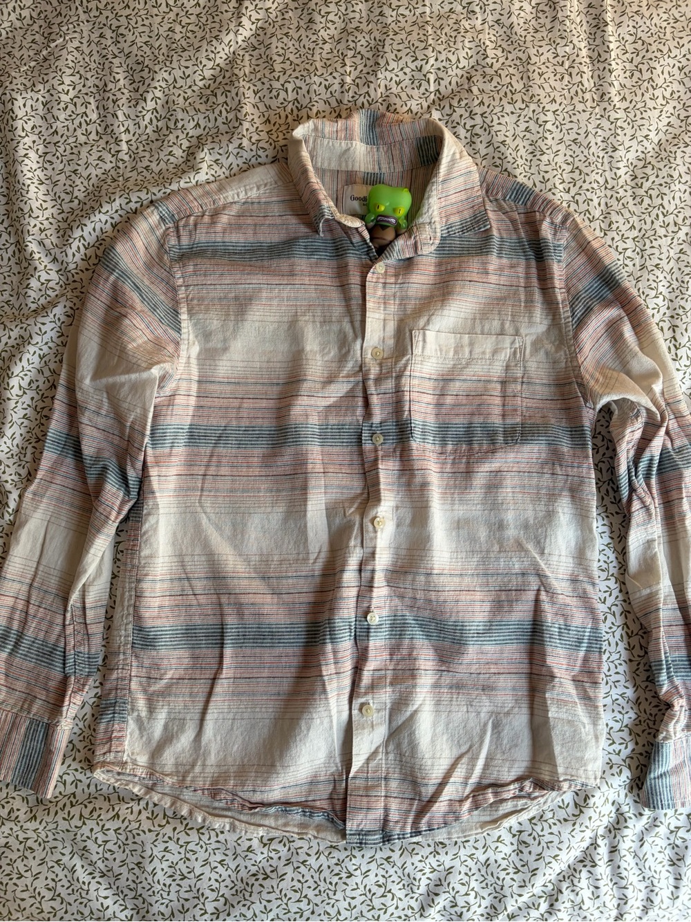 Goodfellow & Co Striped Button-Down Shirt in Pink & Blue
